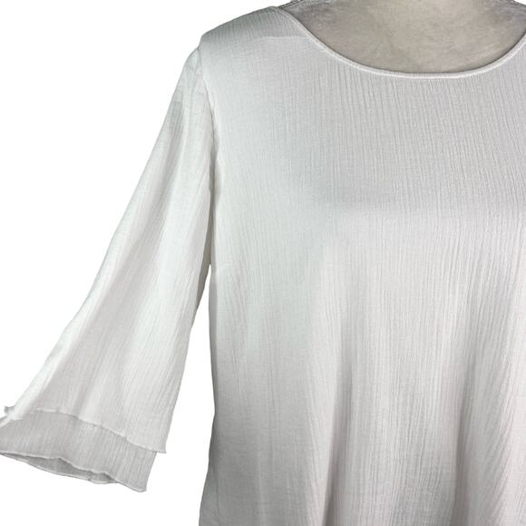 Soft Surroundings Siesta Key Tunic White Large Gauze Layered - Picture 4 of 13